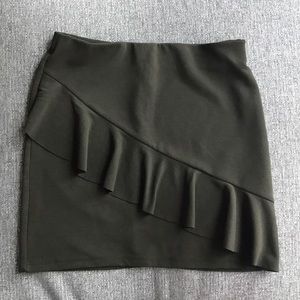 Zara olive green mini skirt